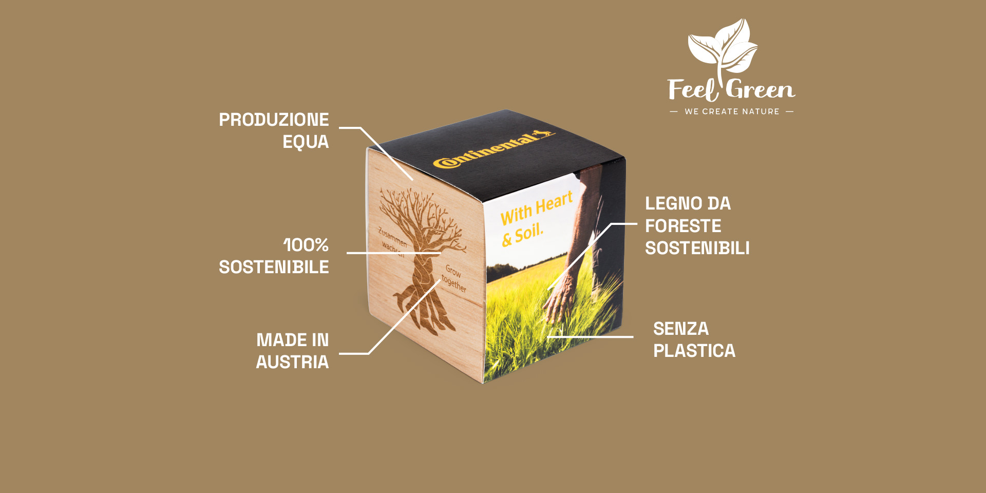 Ecocube feelgreen, gadget personalizzabile ecosostenibile